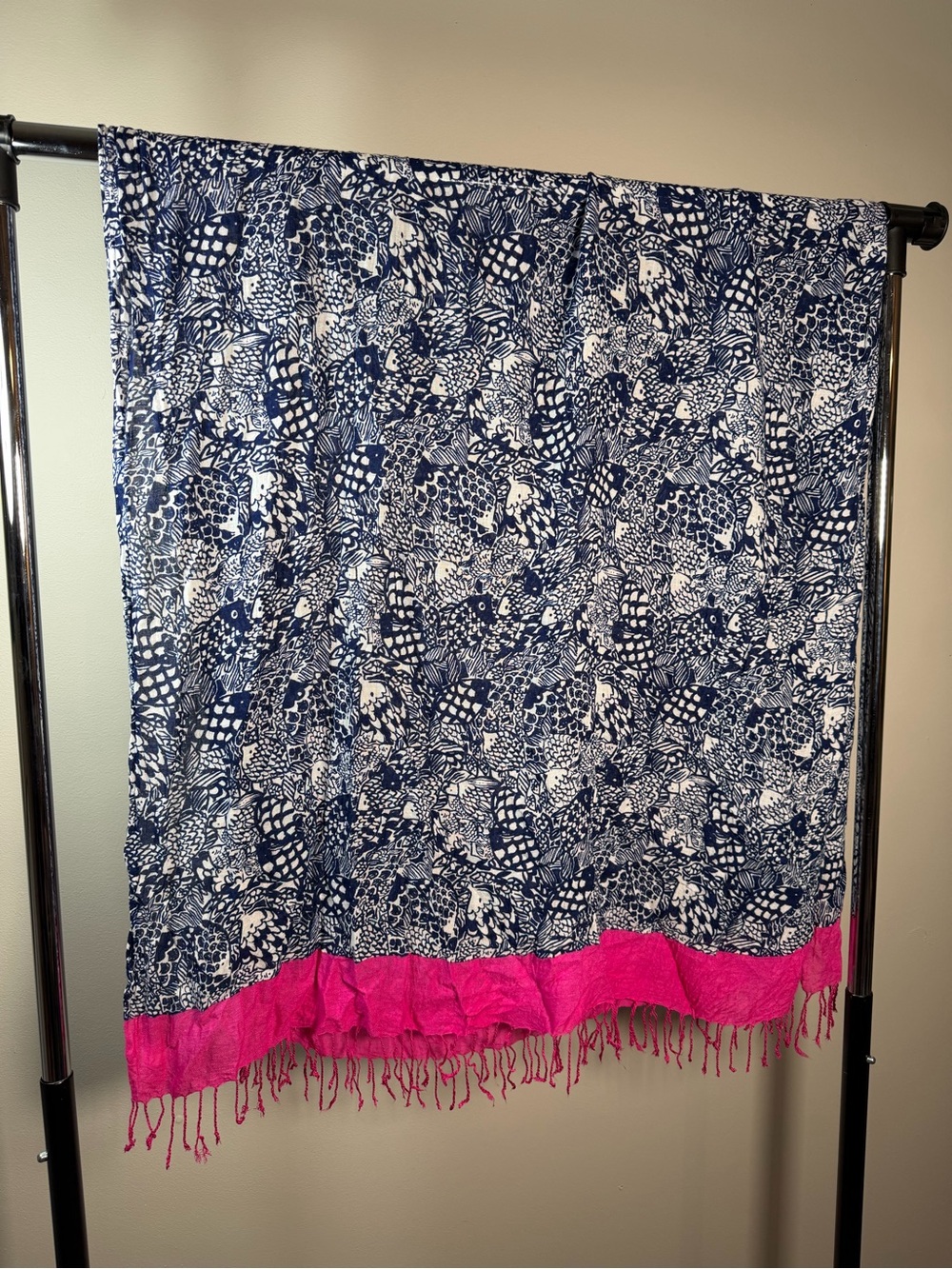 Lilly Pulitzer 20th Anniversary Navy Blue and Hot Pink Wrap/Scarf
